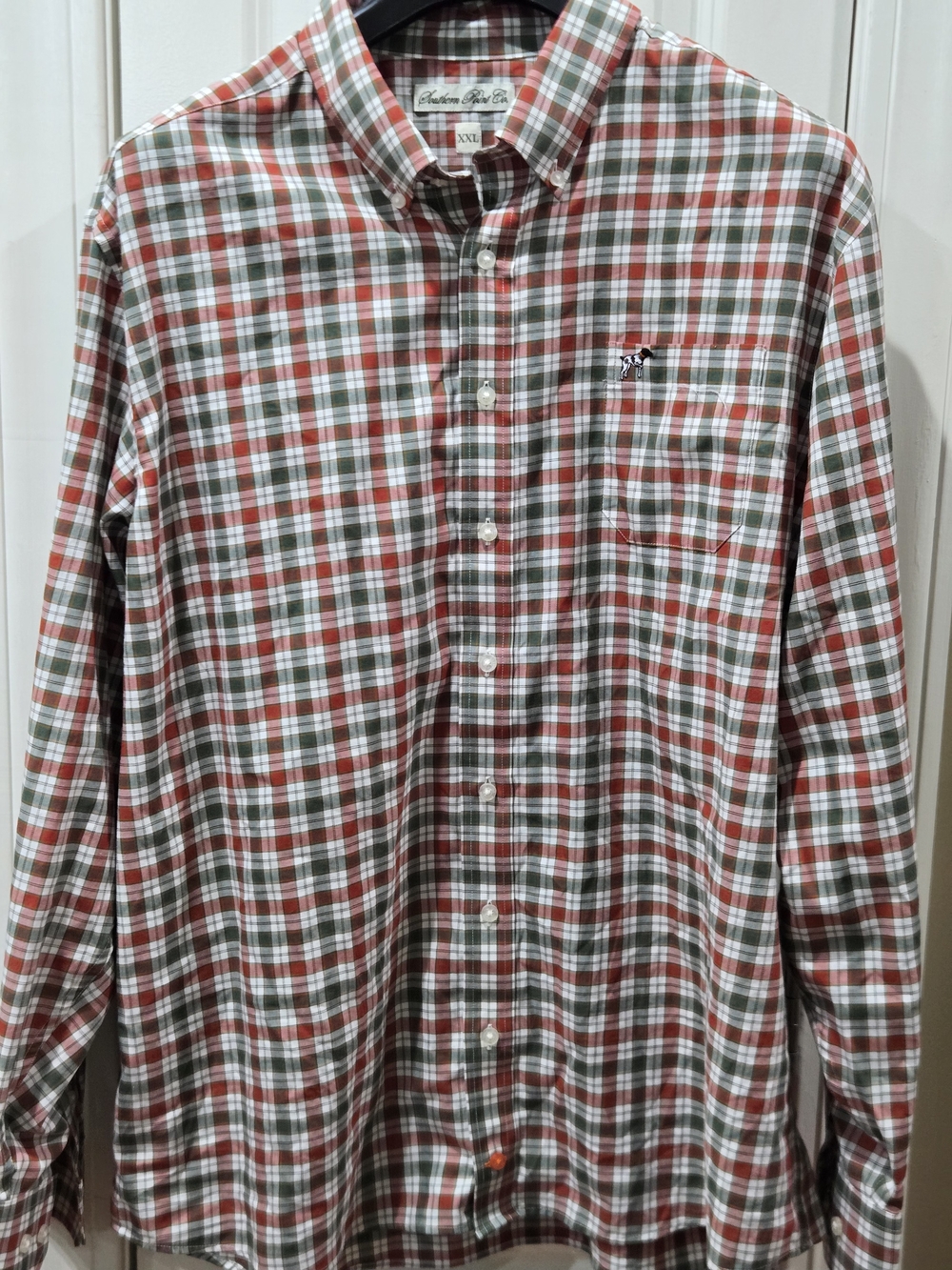 Southern Point Co Plaid Button-Down Shirt - Red & Green